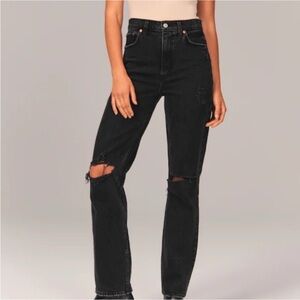 Abercrombie The 90s Straight Ultra High Rise Black jeans